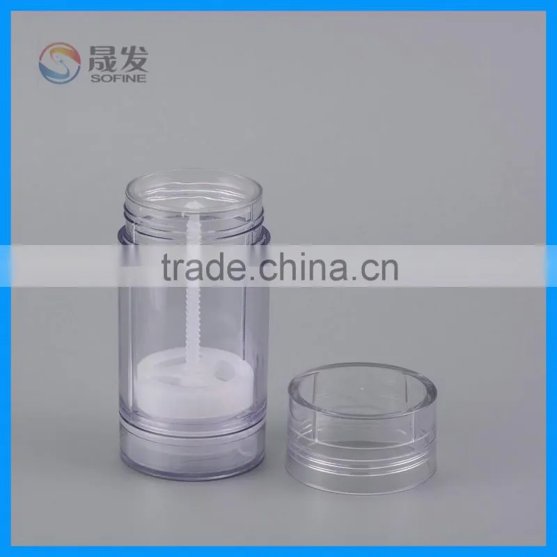 Round empty deodorant stick crystal