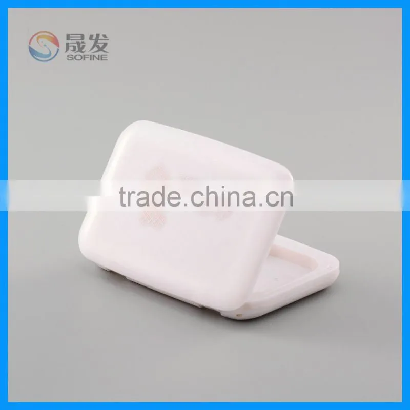Empty square compact powder case,empty compact case cosmetics packaging