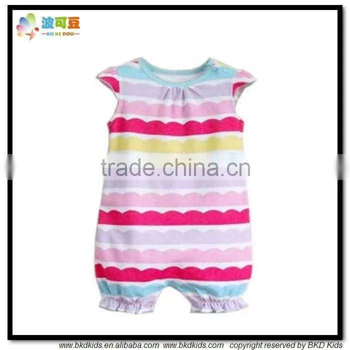 BKD Pink polka dots cotton baby romper for baby girls wear