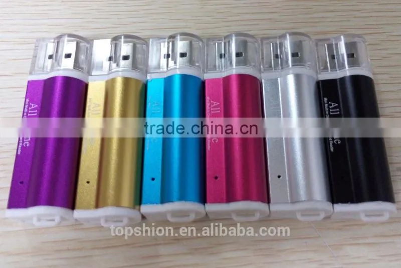 Promotional products metal aluminum card reader, smart card reader, all in one usb card reader