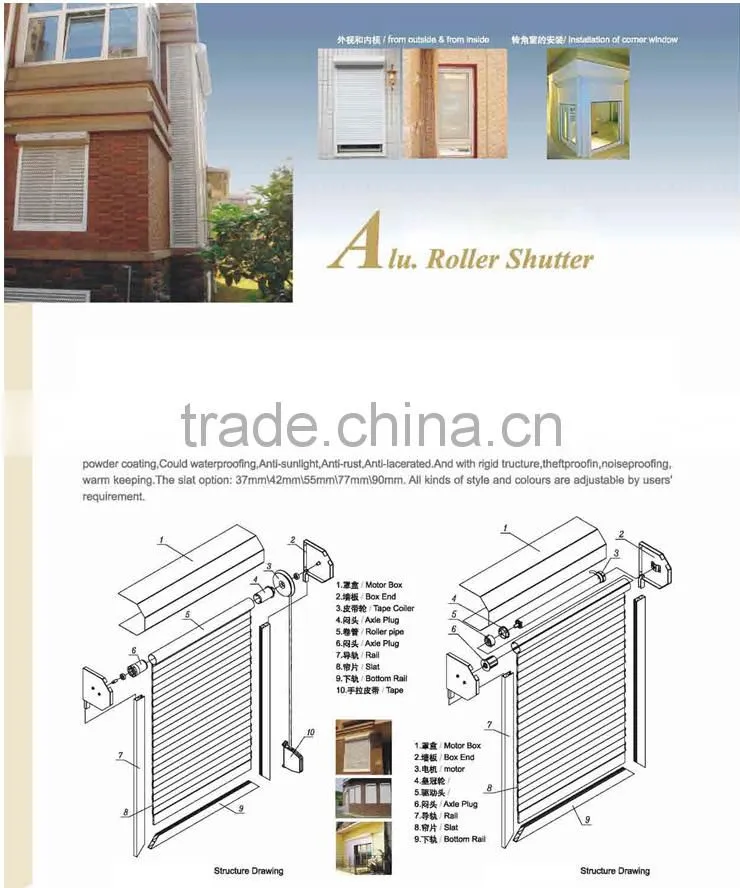 Hot sale cheap Aluminum roller shutter garage doors