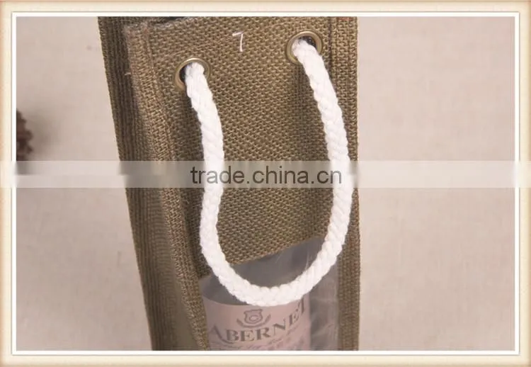 Hot sell !!! promotional gift bag jute wine bottle bag