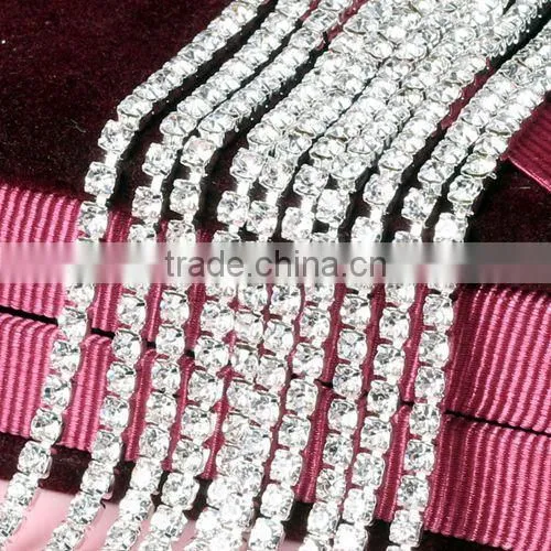 wholesale ss12 close Rhinestone silver cup chain