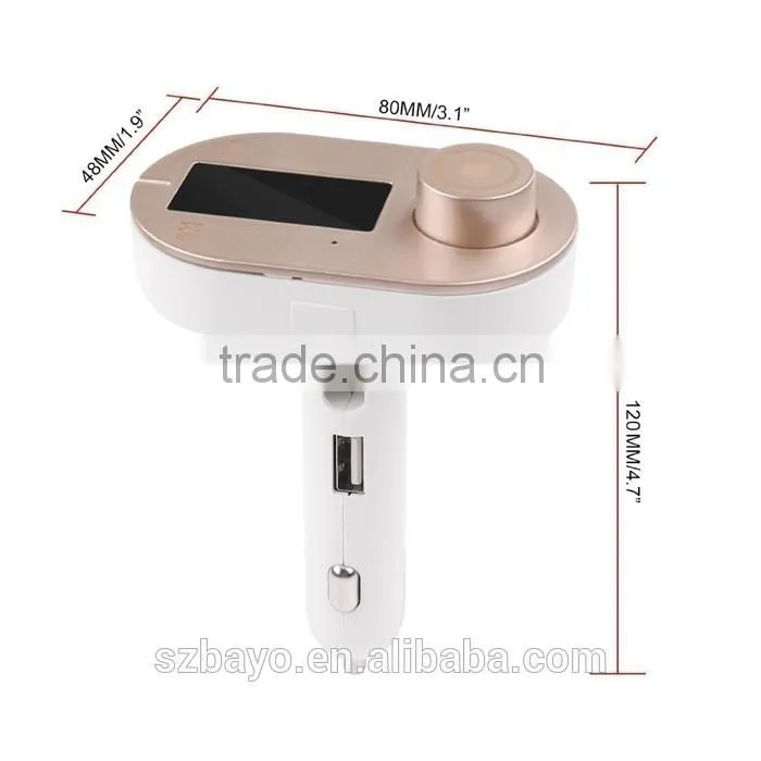 golden bluetooth car fm transmitter for iphone samsung HTC XIAOMI