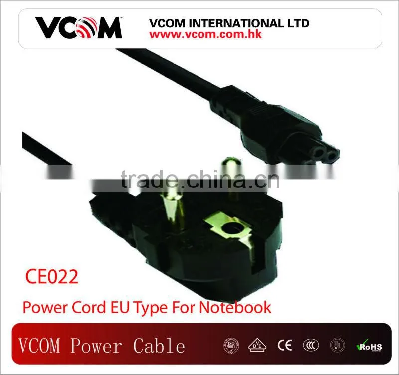 High Quality European Standard AC Power Cord For Notebook