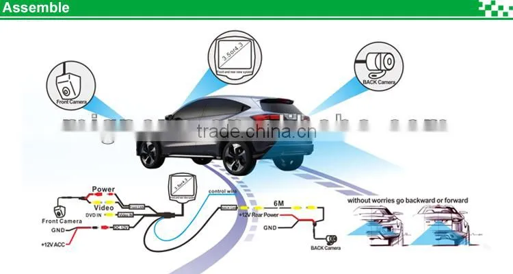 Hidden car rear view full hd mini camera