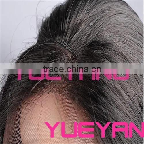 50cm long high quality middle part black lace front wigs