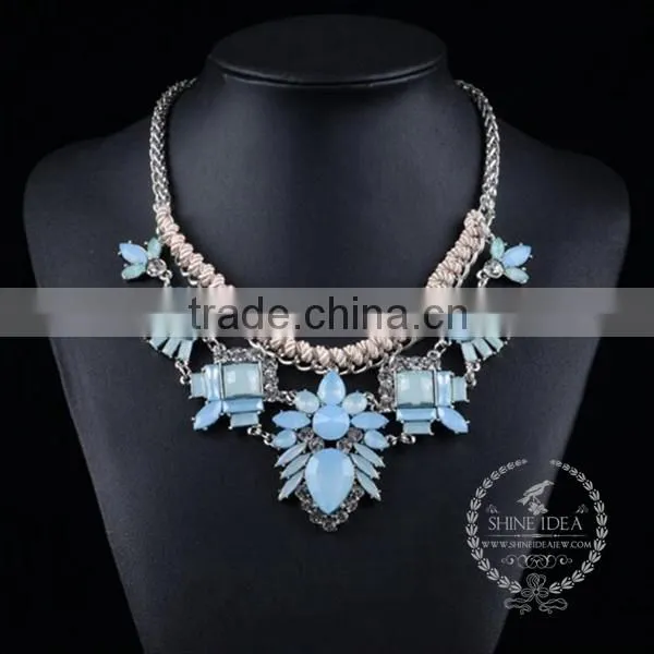 high quality crystal chunky statement necklace tin alloy fashion women pendant necklace 6390071