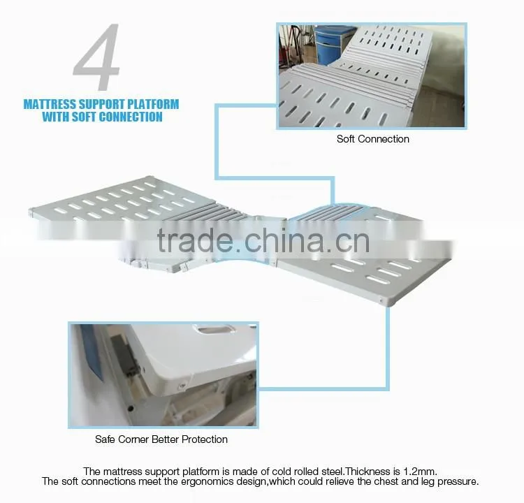 5 functions ICU electric orthopaedics hospital bed with rails