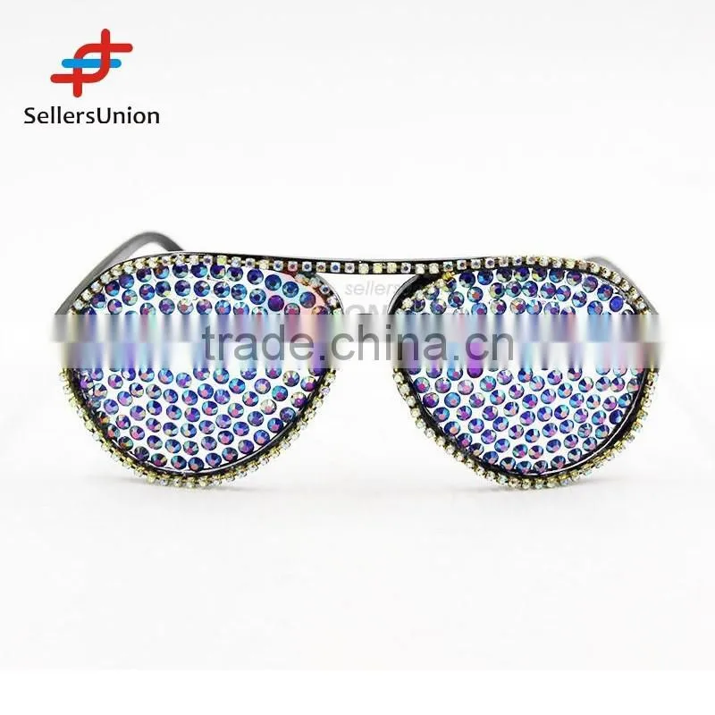 2017 hottest sale No.1 Yiwu export commission agent New arrival diamante eye glasses/party glasses