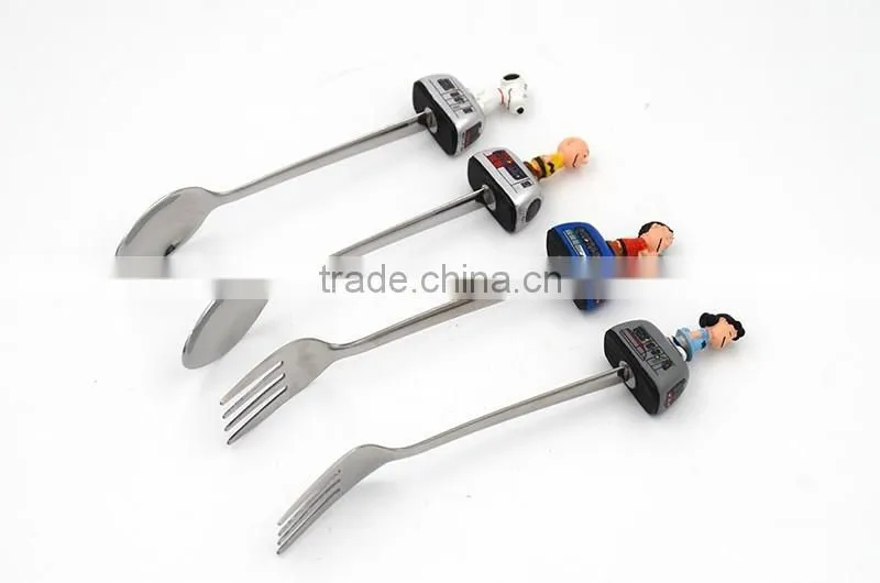 Top quality stainless steel tea spoon with custom design resin tip for promotion