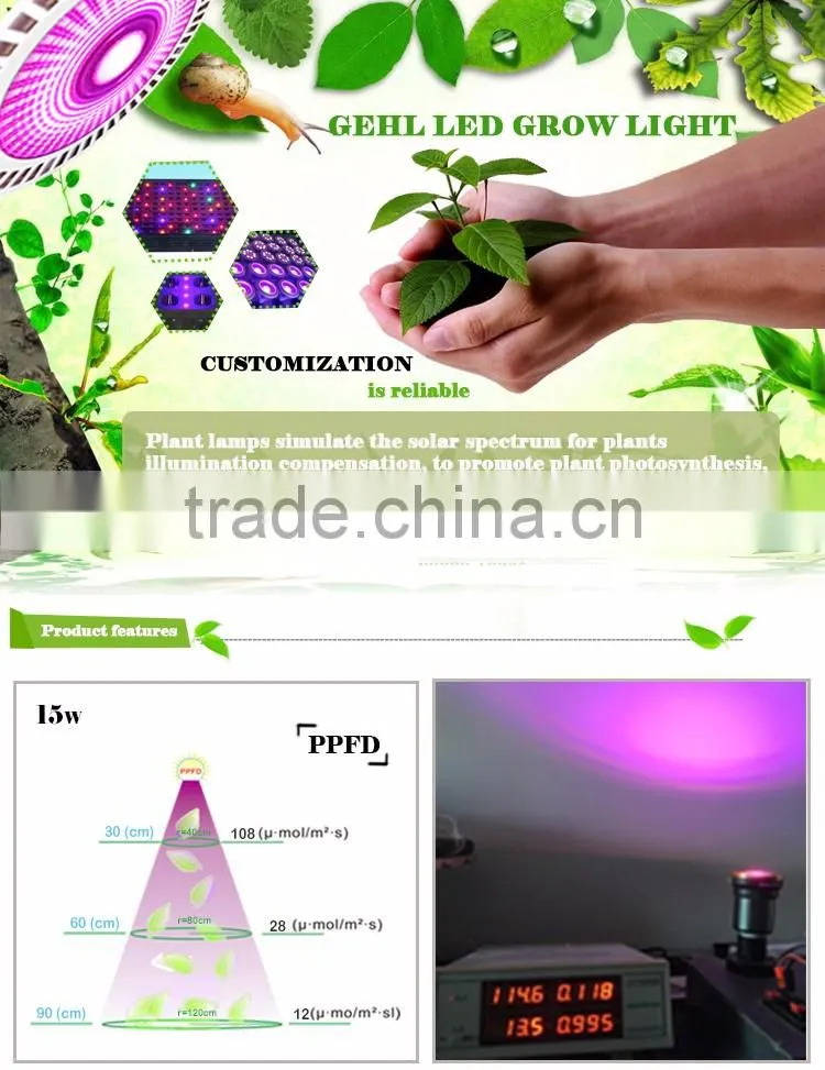 Alibaba wholesale E27 par38 15w plant full spectrum led grow par light bulb