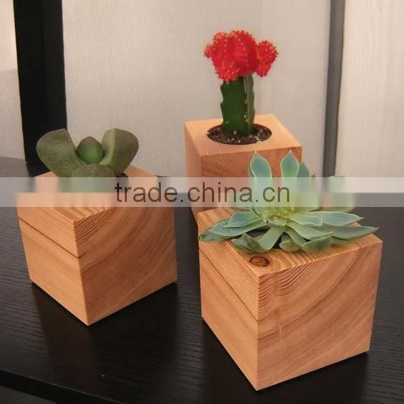 Little wooden plant Wooden Flower Holder Stand Pot