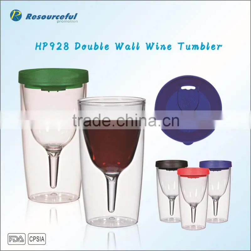 Double Wall Wine Custom Plastic Tumbler Cups