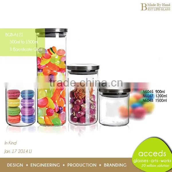 Low MOQ Wooden Top Tea Coffee Sugar Storage Glass Jar