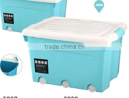 Multipurpose Flip Plastic Storage Box With Wheels