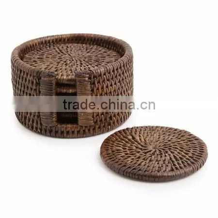 Tableware rattan cup holder / colorful rattan coaster made in Vietnam
