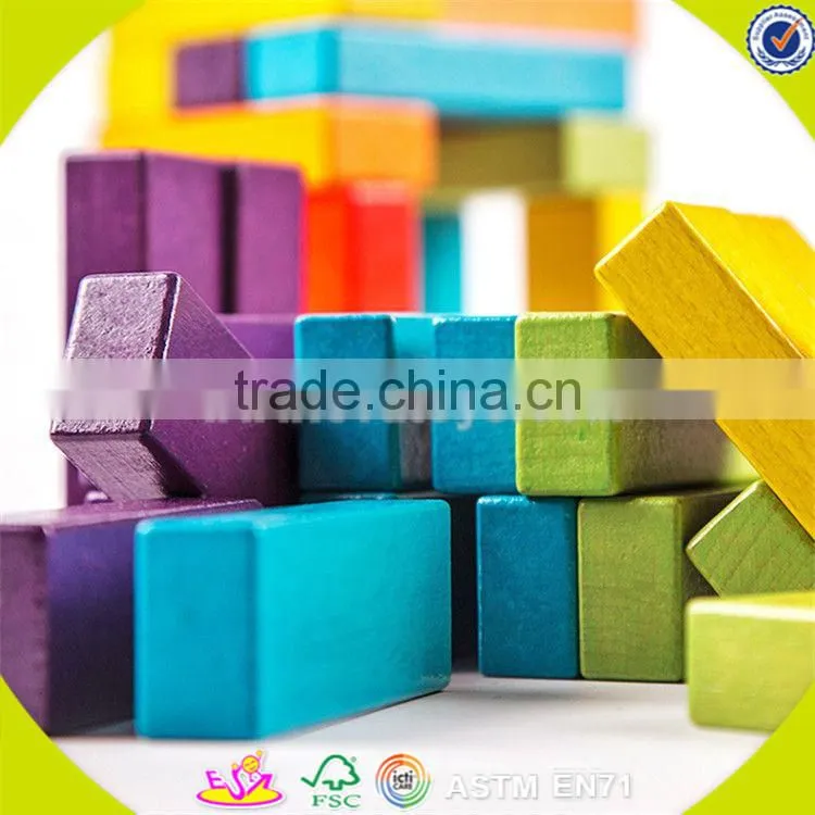 Wholesale intelligent wooden baby building blocks toy creative wooden baby building blocks toy for fun W13D143