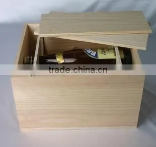 Wholesale W/O painting holding 6 bottles wooden wine box