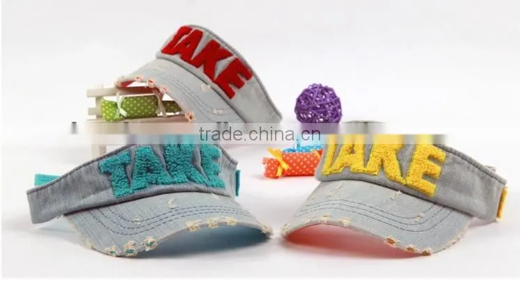 2014 high quality sun visor cap with embroidery logo made in Guangdong