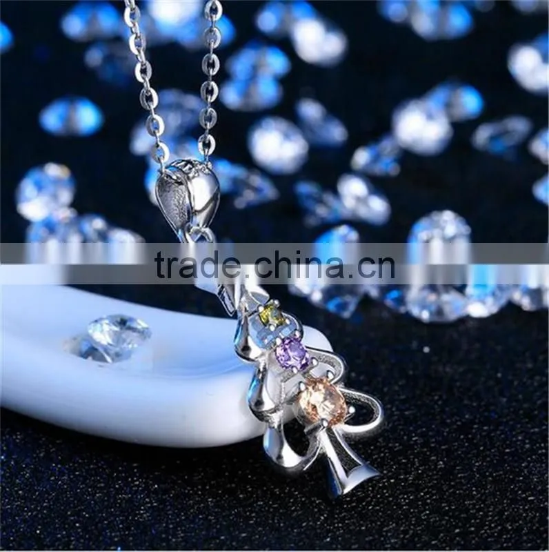 Factory Price Crystal Pendant 925 Sterling Silver Christmas Tree Pendant for Christmas Gift