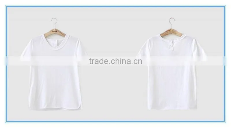Casual Short Sleeve Viscose Spandex White Plain Design T Shirt For Women