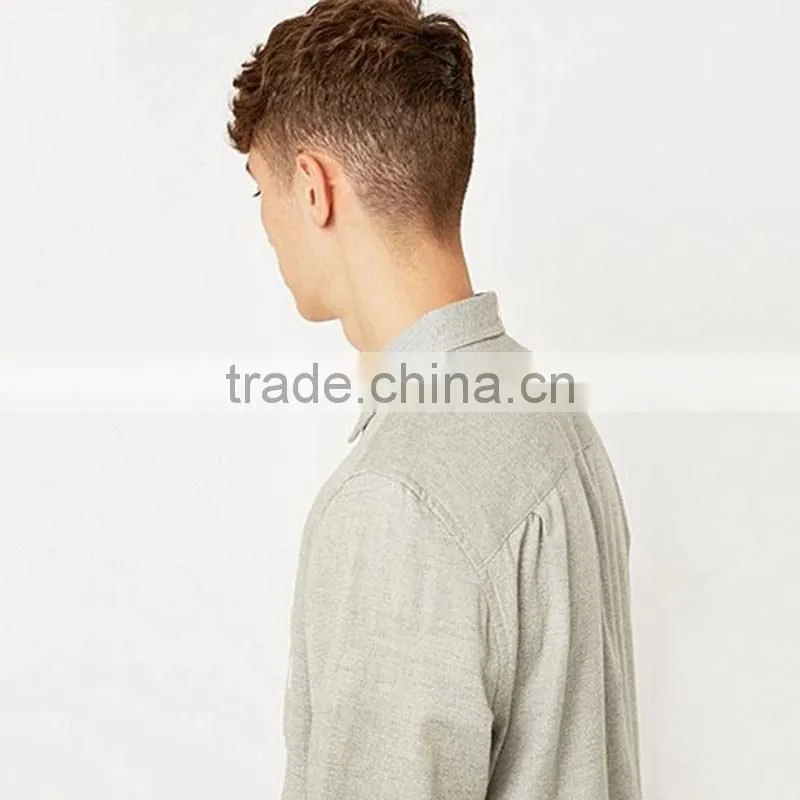 Wholesale 2016 new style casual long sleeve linen slim fit shirts for men