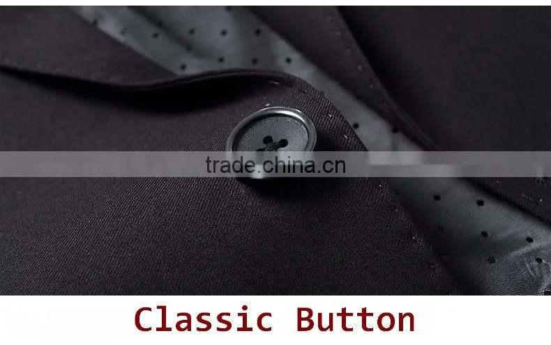 China Supplier Men Slim Fit Classic 2-Button Black Formal Coat Pant Suit