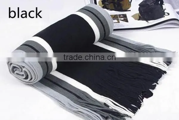 New arrival cheap price high quality wool knitting design men's winter warm scarf
