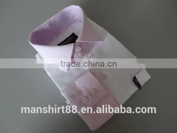 boy' s fancy long sleeve contrast spread collar and cuff casual shirt