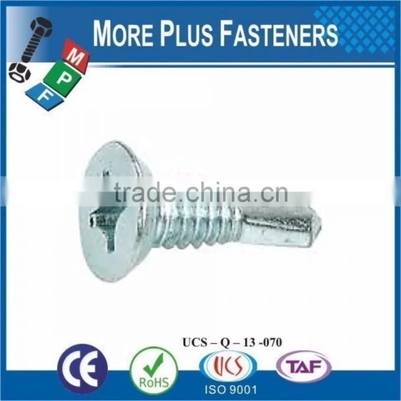 Made in Taiwan Phillips Cross Recess Countersunk Flat Head Self Drilling Screw