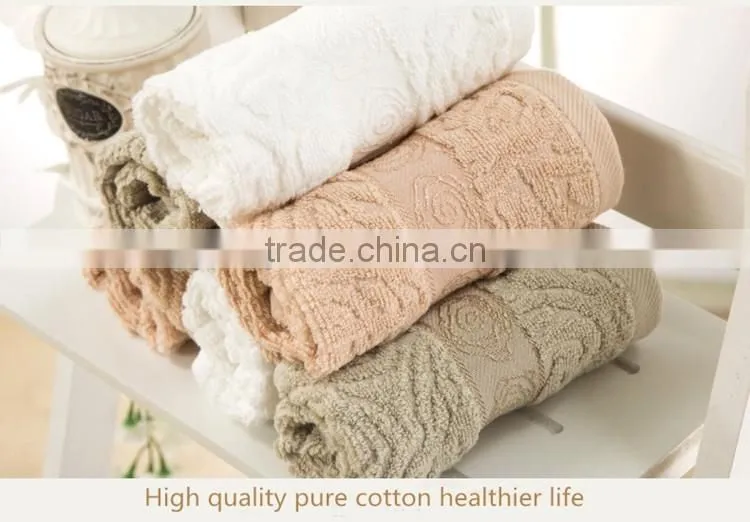 custom emboss logo hotel bath face hand towel