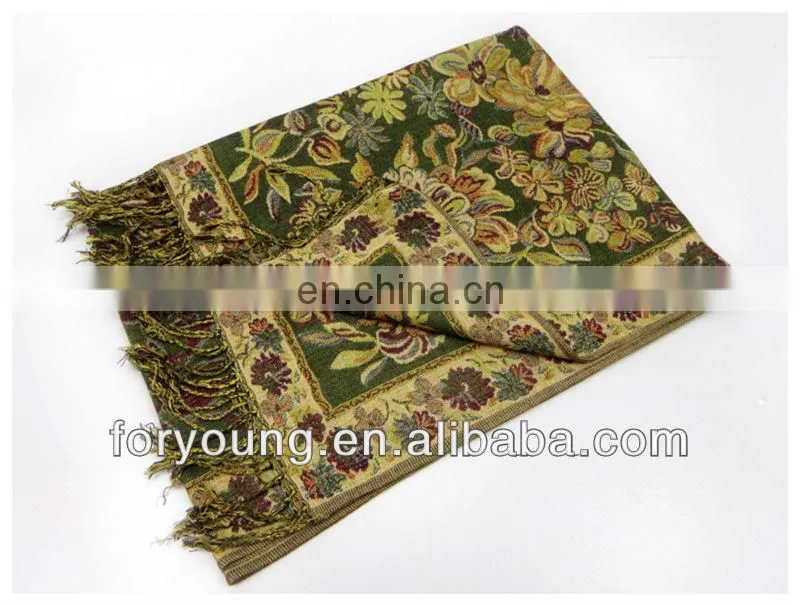 flower jacquard scarf
