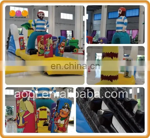 AOQI super inflatable water obstacle course giant inflatable water games with free EN14960 certificate