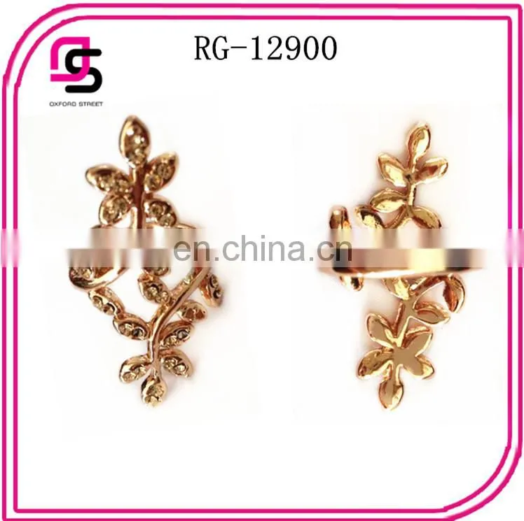 Fashion 2014 hotselling alloy ring with rhinestone ,gold jewelry