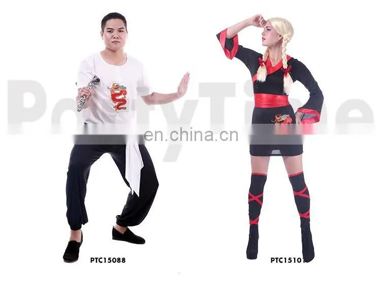 yiwu partytime performance costumes adult couple dragon design kongfu chinese costume