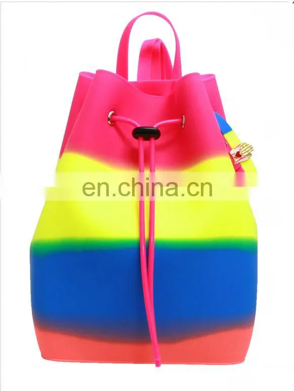 Hot sale En-friendly Candy colors backpack silicon rubber kids school bag