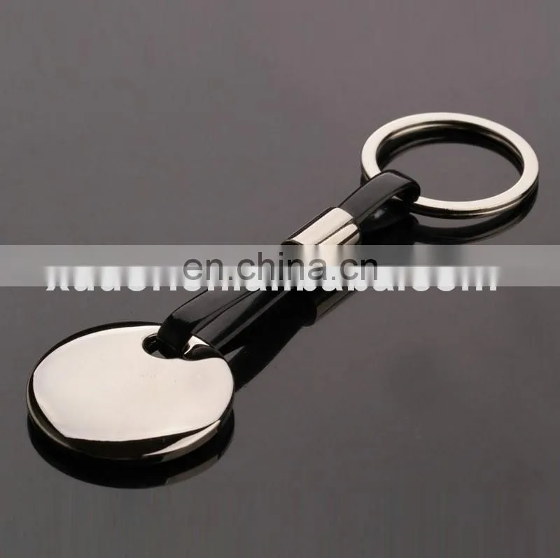 Promotional gift metal custom rubber keychains with round plate