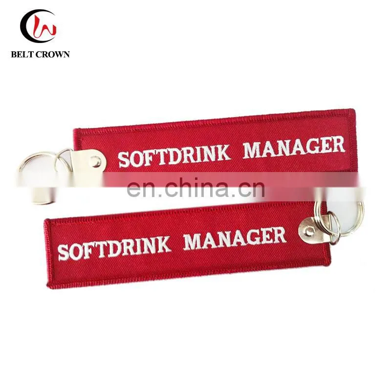 Remove before light embroidered key chain