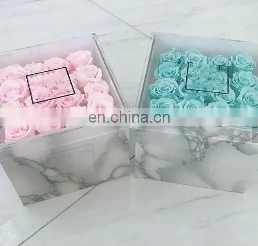 Creative Marble Acrylic flower box ,beautiful rose flower marble gift box