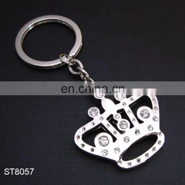 New Crown Shape Metal Crystal Diamond Keychain for Wedding Gift