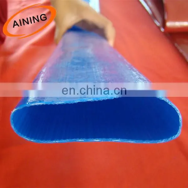 Blue coil PVC Lay flat water pump irrigation discharge hose 6 inch100m*101mm