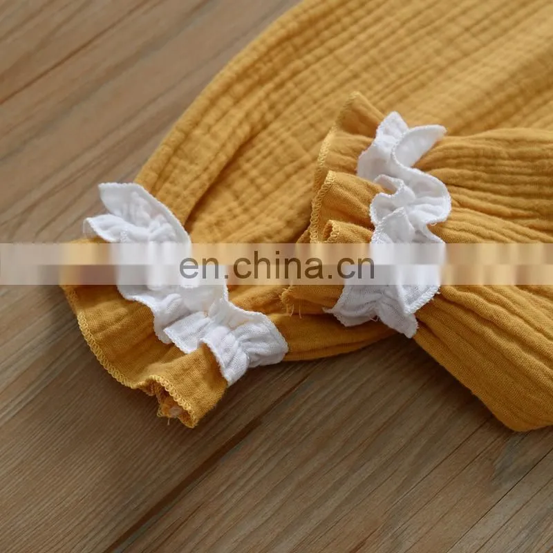 Infants & Toddler Clothes Romper Baby Girls Playsuit Spring Ruffle Linen Onesie