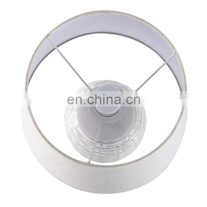 new European design of rattan pattern ceramic table lamp for indoor room