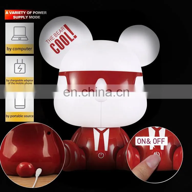 Cool bear led 3 adjustable touch switch night lamp for child