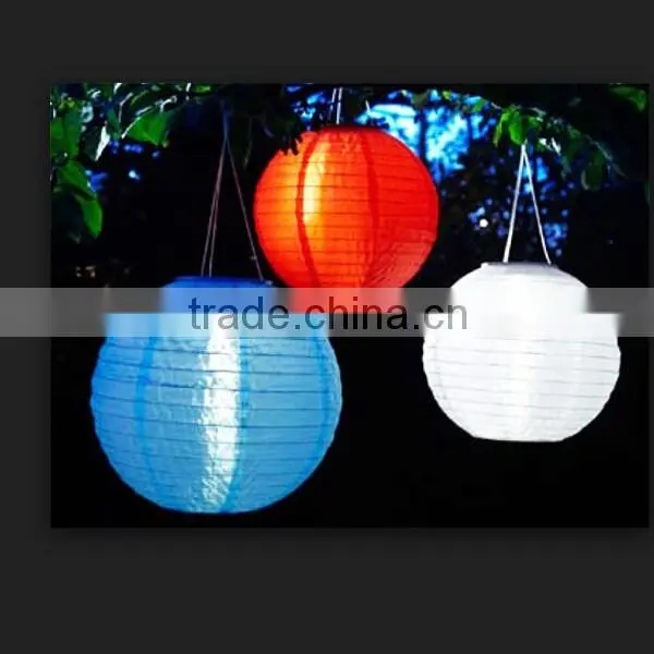 Outdoor Solar Powered Hanging Paper Lantern Led Light