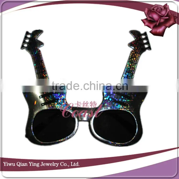 plastic laser color guitar shaped party glasses