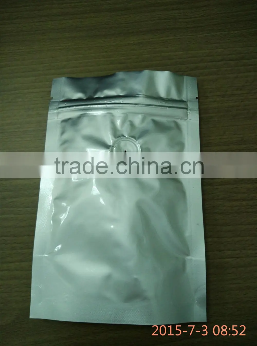 Plastic aluminum zipper bags with de-gassing valve