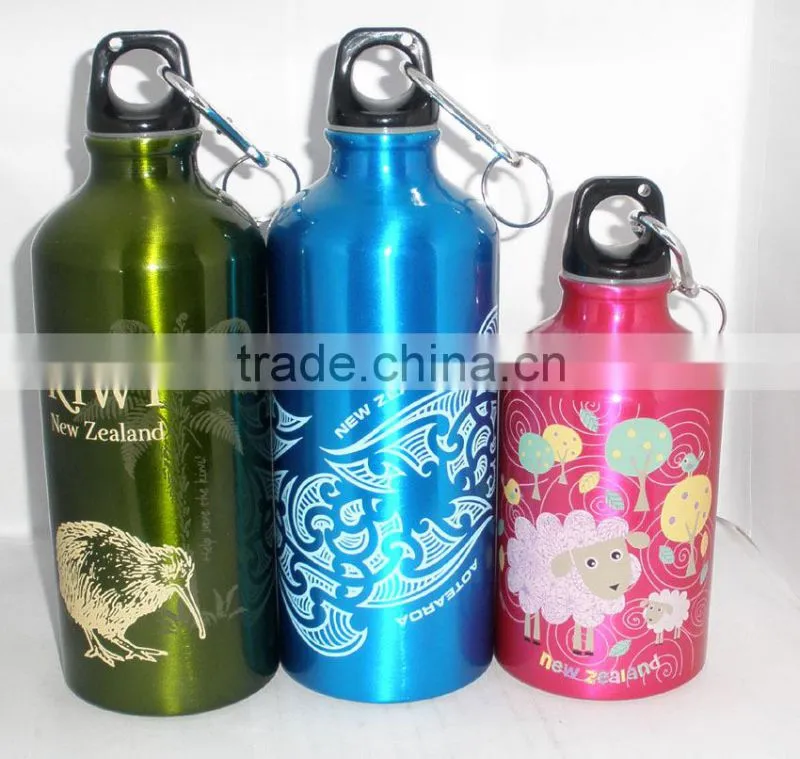 kids aluminium sports bottle with round cover and logo