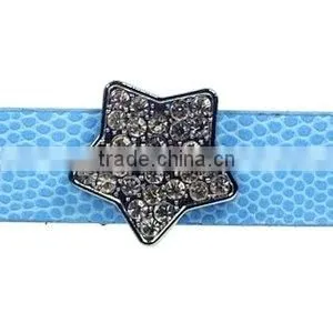 Star 18mm Rhinestone Slide Charms Wholesale, fits 18mm width Leather Bracelet